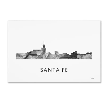 Trademark Fine Art Marlene Watson 'Santa Fe New Mexico Skyline WB-BW' Canvas Art, 30x47 MW0493-C3047GG